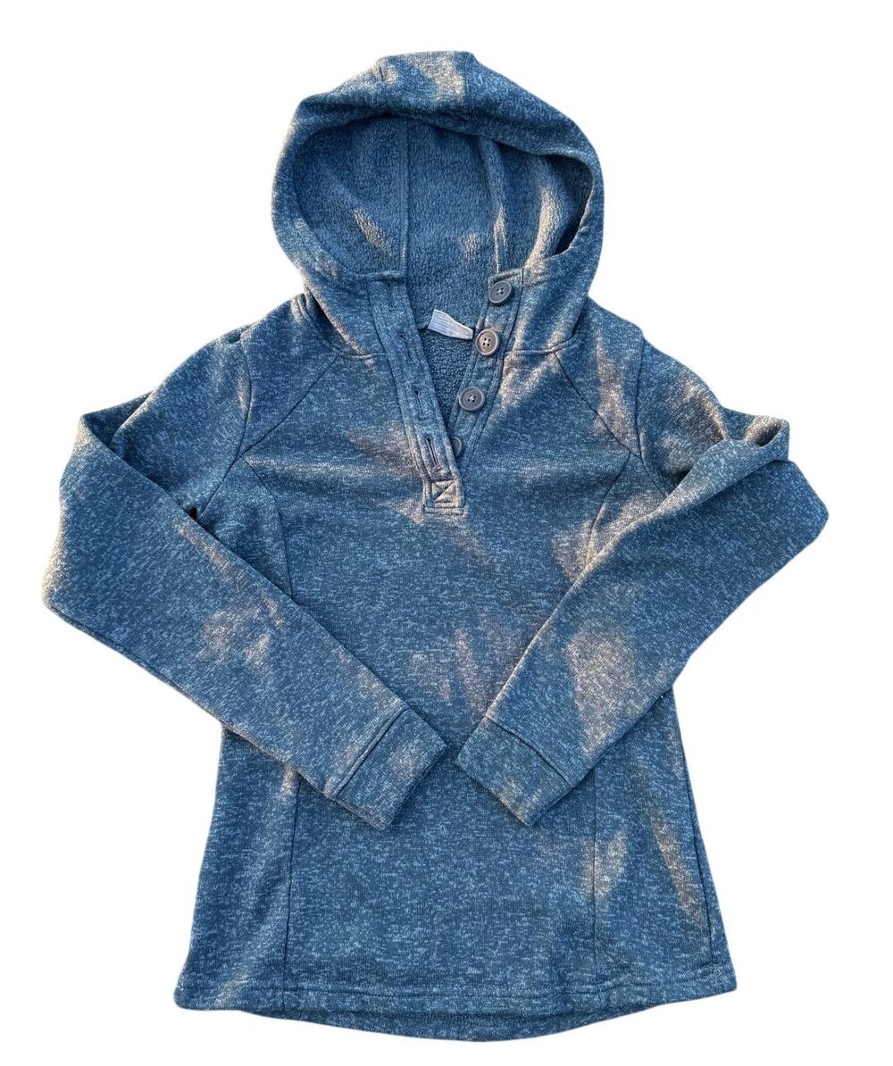 Columbia Button Sweater Hoodie - Blue - Size Small
